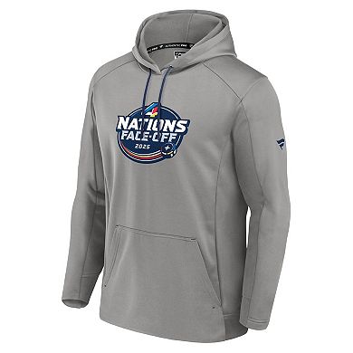 Men's Fanatics Gray NHL 2025 4 Nations Face-Off Authentic Pro Fleece Pullover Hoodie
