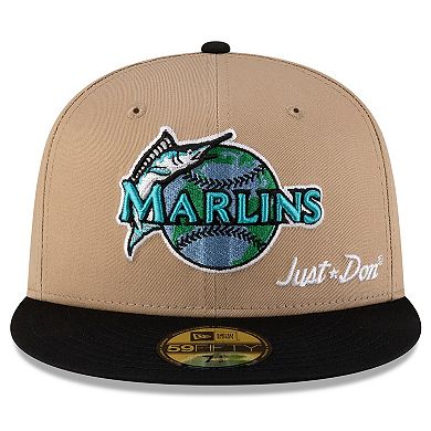 Men's New Era x Just Don Light Beige/ Black Florida Marlins Just Don x Earth Day 59FIFTY Fitted Hat