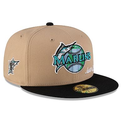 Men's New Era x Just Don Light Beige/ Black Florida Marlins Just Don x Earth Day 59FIFTY Fitted Hat
