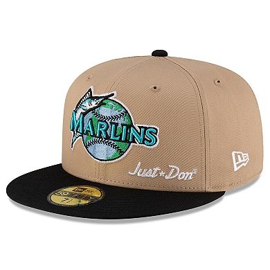 Men's New Era x Just Don Light Beige/ Black Florida Marlins Just Don x Earth Day 59FIFTY Fitted Hat