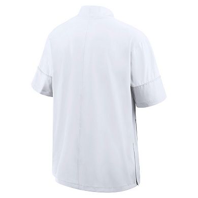 Men's Nike White Clemson Tigers 2026 Sideline Short Sleeve Quarter-Zip Coach Jacket