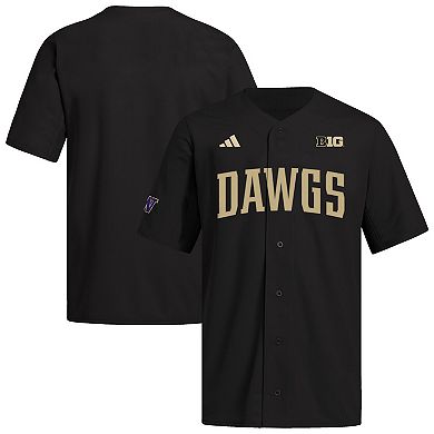 Men's adidas Black Washington Huskies Replica Baseball Jersey