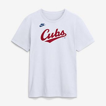 Men's Nike White Chicago Cubs Cooperstown Collection Wordmark T-Shirt