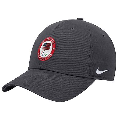 Men's Nike Anthracite U.S. Paralympics Crest Logo Club Adjustable Hat