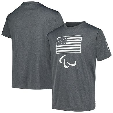Youth Heather Charcoal U.S. Paralympics Podium T-Shirt
