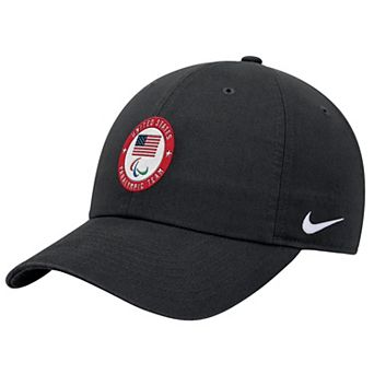 Men's Nike Black U.S. Paralympics Crest Logo Club Adjustable Hat