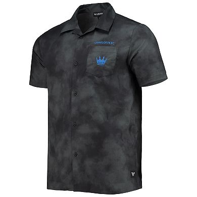Men's The Wild Collective Black Charlotte FC Abstract Cloud Button-Up Shirt