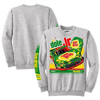 Men's JR Motorsports Official Team Apparel Heather Gray Dale Earnhardt Jr. Sun Drop #8 Camaro Pullover Sweatshirt
