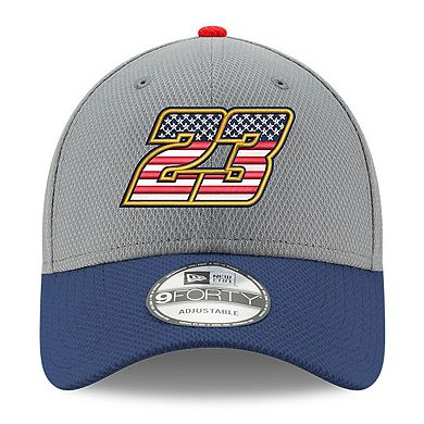 Men's New Era Gray/Navy Bubba Wallace Salute 9FORTY Adjustable Hat