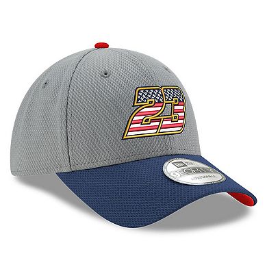Men's New Era Gray/Navy Bubba Wallace Salute 9FORTY Adjustable Hat