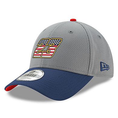 Men's New Era Gray/Navy Bubba Wallace Salute 9FORTY Adjustable Hat