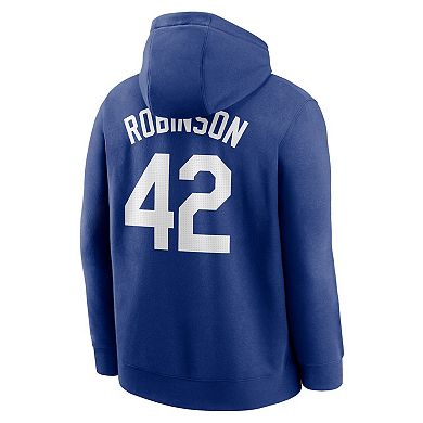 Men's Nike Jackie Robinson Royal Brooklyn Dodgers Player Name & Number Club Pullover Hoodie