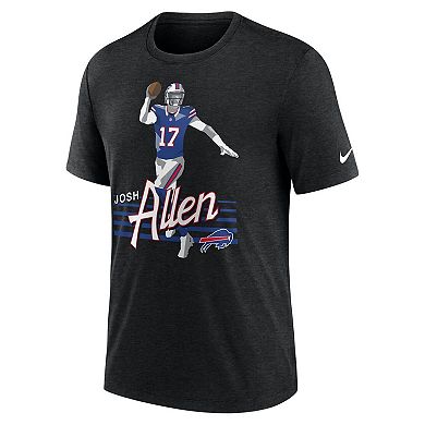 Men's Nike Josh Allen Heather Black Buffalo Bills Player Graphic T-Shirt