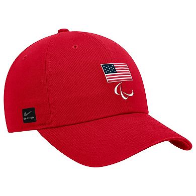 Youth Nike Red U.S. Paralympics Crest Logo Club Adjustable Hat