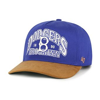 Men's '47 Royal/Brown Brooklyn Dodgers Cooperstown Break Wood Suede Hitch Adjustable Hat