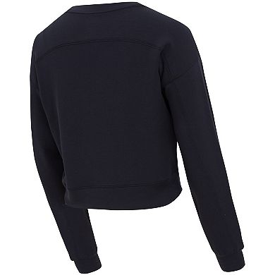 Women's Concepts Sport Black USWNT Tri-Blend Darby Knit Long Sleeve Crop Top