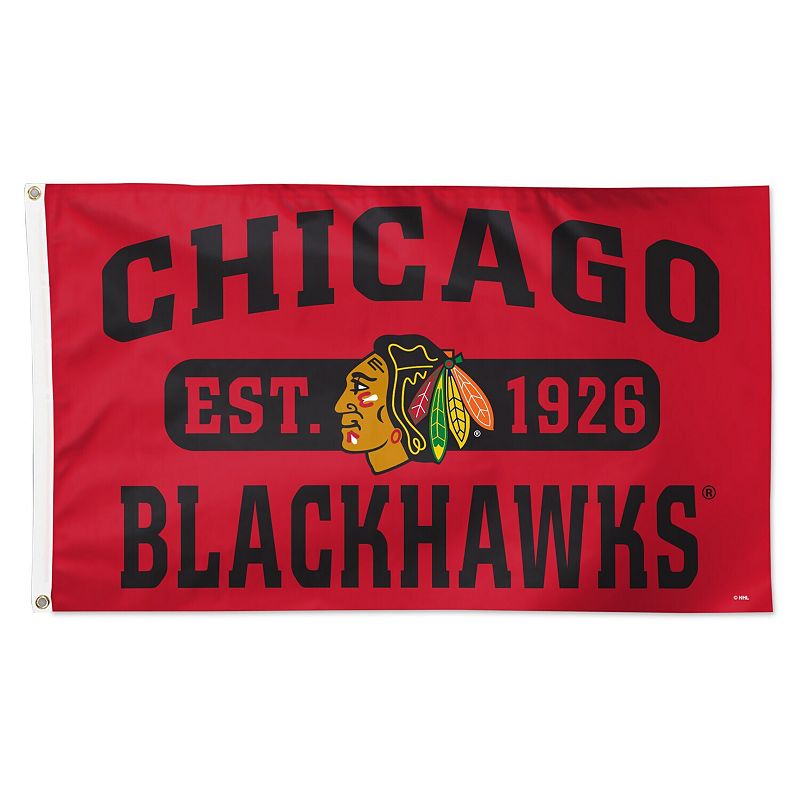 WinCraft Chicago Blackhawks 3' x 5' Single-Sided Franchise Establishment Deluxe Flag, Team