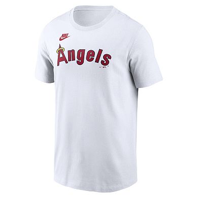 Men's Nike White California Angels Cooperstown Collection Wordmark T-Shirt