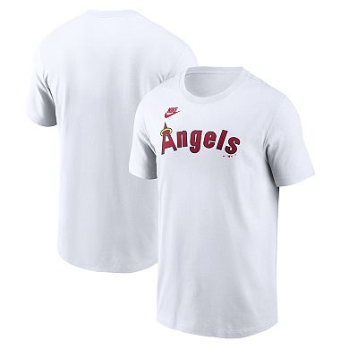 Men's Nike White California Angels Cooperstown Collection Wordmark T-Shirt