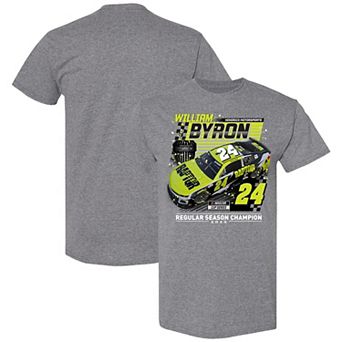 Men's Checkered Flag Sports Heather Charcoal William Byron 2025 NASCAR Cup Series Regular Season Champion T-Shirt