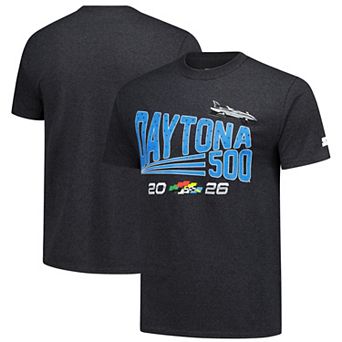 Men's Starter Heather Black NASCAR 2026 Daytona 500 Prime Time T-Shirt