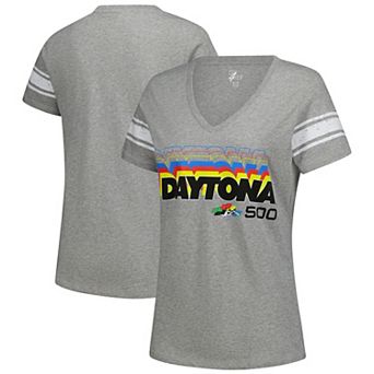Women's G-III 4Her by Carl Banks Heather Gray NASCAR Daytona 500 First Pick V-Neck T-Shirt