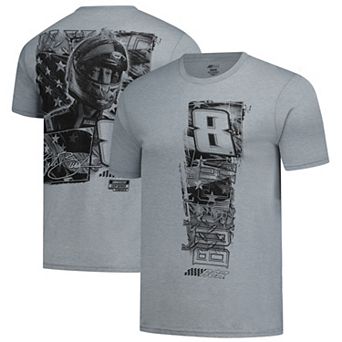 Men's Classic Ink Heather Gray Kyle Busch Flag 2-Sport Tri-Blend T-Shirt