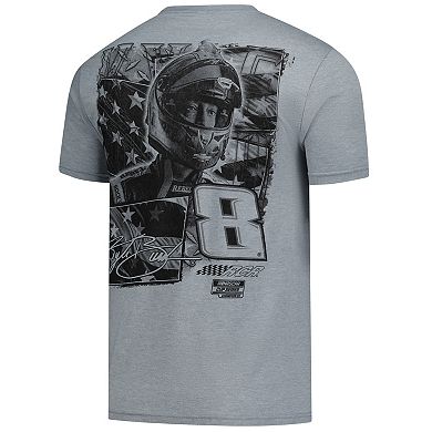 Men's Classic Ink Heather Gray Kyle Busch Flag 2-Sport Tri-Blend T-Shirt