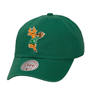 Men's Mitchell & Ness Hunter Green Milwaukee Bucks Hardwood Classics 1904 Adjustable Hat