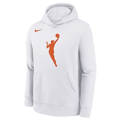 Youth Nike White WNBA Logo Essential Team Pullover Hoodie