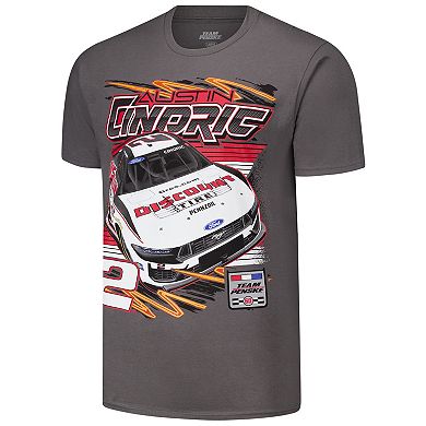 Men's Classic Ink Charcoal Austin Cindric Discount Tire 2-Spot T-Shirt