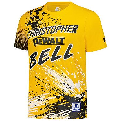 Men's Starter Yellow Christopher Bell Touchdown Extreme T-Shirt