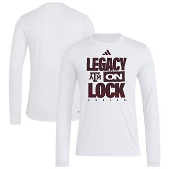 Men's adidas White Texas A&M Aggies Legacy On Lock Pregame Long Sleeve T-Shirt