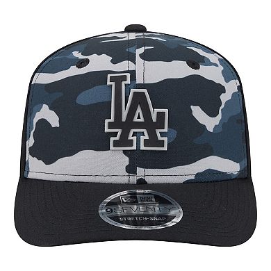 Men's New Era Black Los Angeles Dodgers Tonal Camo 9SEVENTY Stretch-Snap Hat