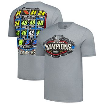 Men's Classic Ink Heather Gray Hendrick Motorsports 15x Champions Tri-Blend T-Shirt