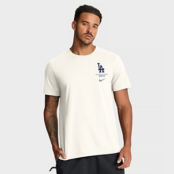 Men's Nike Cream Los Angeles Dodgers Primetime 2-Hit T-Shirt