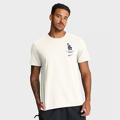 Men's Nike Cream Los Angeles Dodgers Primetime 2-Hit T-Shirt