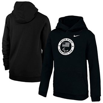 Youth Nike Black U.S. Paralympics Primary Club Fleece Hoodie