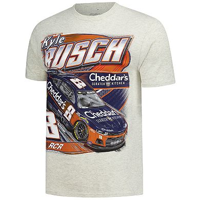 Men's Classic Ink Oatmeal Kyle Busch Cheddar's Flash 2-Spot T-Shirt