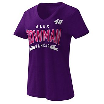 Women's G-III 4Her by Carl Banks Purple Alex Bowman Dream Team V-Neck T-Shirt