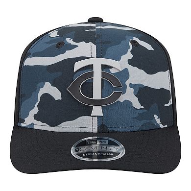Men's New Era Black Minnesota Twins Tonal Camo 9SEVENTY Stretch-Snap Hat