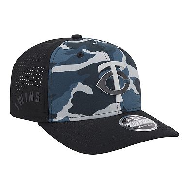 Men's New Era Black Minnesota Twins Tonal Camo 9SEVENTY Stretch-Snap Hat
