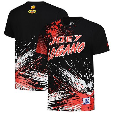 Men's Starter Black Joey Logano Touchdown Extreme T-Shirt