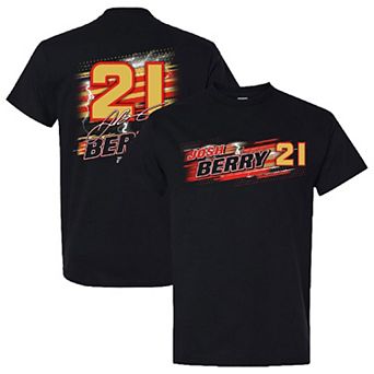 Men's Checkered Flag Sports Black Josh Berry Name & Number T-Shirt