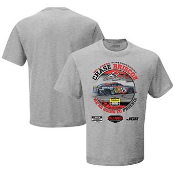 Men's Checkered Flag Sports Heather Gray Chase Briscoe 2025 YellaWood 500 Race Winner T-Shirt