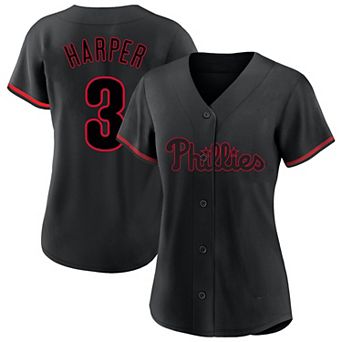 Women's Profile Bryce Harper Black Philadelphia Phillies Plus Size Player Name & Number Fashion Jersey