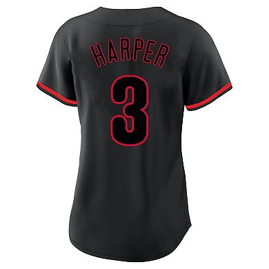Women's Profile Bryce Harper Black Philadelphia Phillies Plus Size Player Name & Number Fashion Jersey