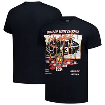 Men's Checkered Flag Sports Black Dale Earnhardt 1-Spot Seven Championships T-Shirt