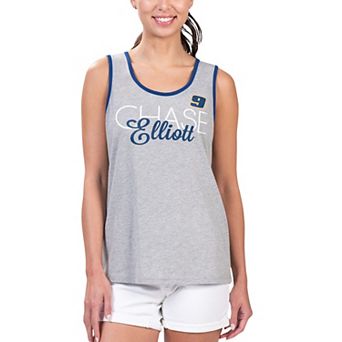 Women's G-III 4Her by Carl Banks Heather Gray Chase Elliott Fastest Lap Fashion Tank