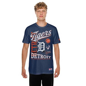 Men's New Era Navy Detroit Tigers Oversized Throwback Distressed T-Shirt